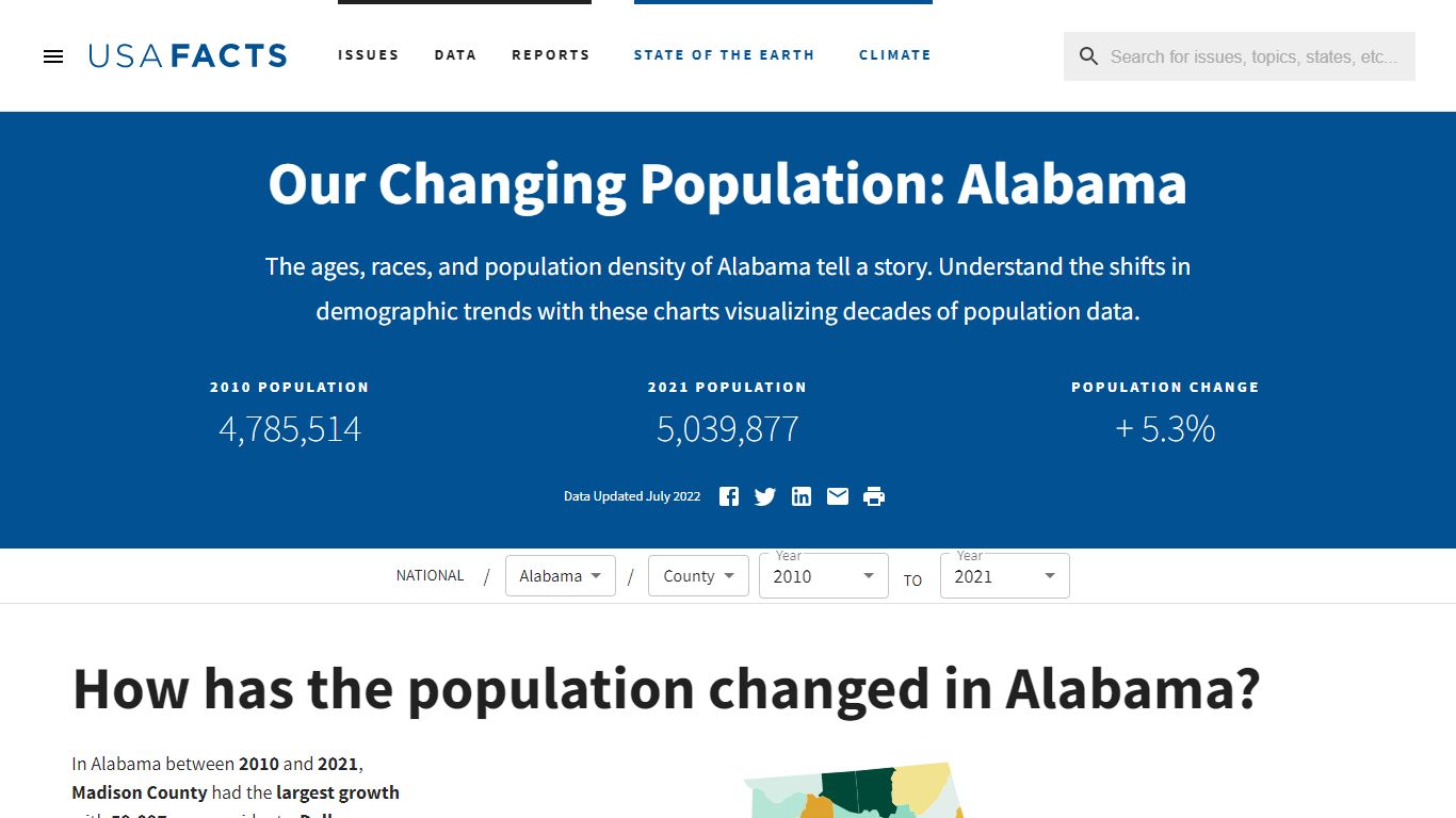 Alabama population by year, county, race, & more | USAFacts